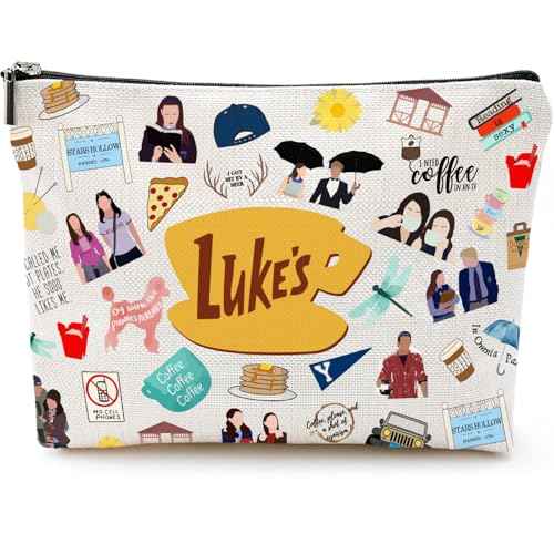 Gilmore Makeup Bag, TV Show Merchandise Fans Gifts, Luker's Dinner Inspired Presents, Cosmetic Toiletry Case with Zipper, Travel Essentials Organizer for Women/Sister/Friend