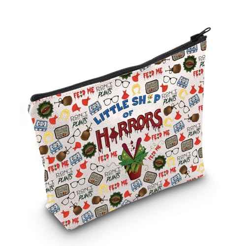 WCGXKO Horror Lover Gift Scary Movie Gift Little Shop Movie Makeup Bag Scary Lover Gift