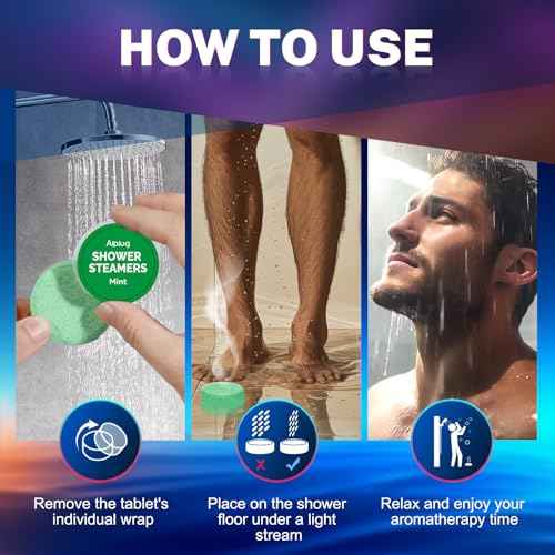 Shower Steamers for Men 8 Pack - Christmas Gifts for Men, Shower Bombs Aromatherapy with Essential Oils, Mens Stocking Stuffers, Gifts for Mens Who Have Everything, Relaxation Gift for Dad Husband