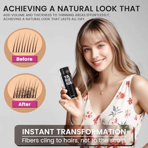 Hair Fibers for Thinning Hair or Fill In Fine, Hair Building Fibers (28g) for Women & Men, Hair Powder for Instantly Thicker, Fuller Looking - DARK BROWN