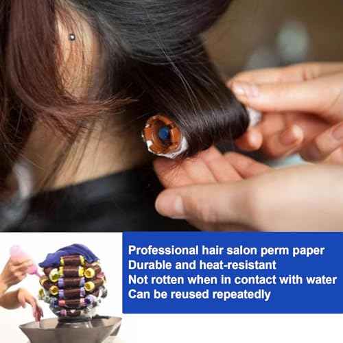 100pcs Breathable Hair Perm Paper, Disposable Perm End Papers, High Temperature Resistant Salon Home Hair Rollers Accessory for Cold Hot Perms Hair Curling