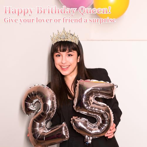 YUNAI Crown Tiaras for Women, Crystal Birthday Crown for Wedding Party Prom