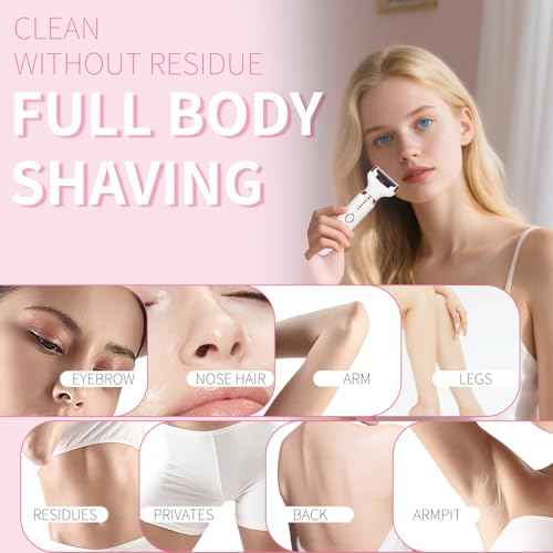 Electric Razors LED Display for Women Men, 2025 Wet/Dry Lady Shaver,4 in 1 Cordless Hair Remover with IPX7 Waterproof,Smooth & Silky Portable Bikini Electric Grooming Set (Pink & White)