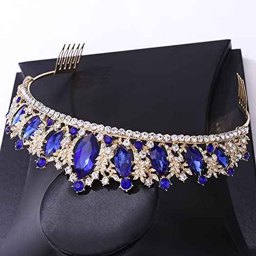 Vintage Crystal Tiaras and Crowns Queen King Pageant Baroque Diadem Women Headpiece Wedding Bride Hair Jewelry Accessories