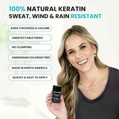 SURETHIK Hair Fibers, 30g (Dark Brown), Fills Thinning Hair for Visibly Fuller Look, Conceals Bald Spots, Natural Look, For Men & Women