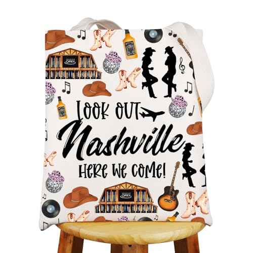 JNIAP Nashville Makeup Bag Nashville Trip Gifts Nashville Themed Gifts Nashville Zipper Bag Nashville Bags For Women (look out Nashville TG)
