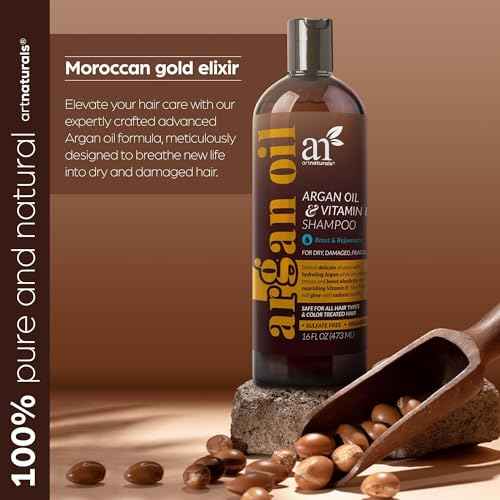 artnaturals Argan Hair Growth Shampoo - (16 Fl Oz / 473ml) - Sulfate Free - Treatment for Hair Loss, Thinning & Regrowth - Men & Women - Infused with Biotin, Argan Oil, Keratin, Caffeine