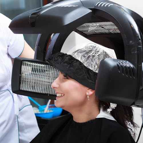 Hair Dryer Heat Shield with 10 Disposable Plastic Hoods, Black