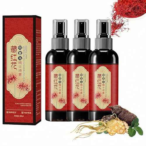 Saffron Essence Spray, Herbal Extracts Hair Serum, Saffron And Polygonum Multiflorum Essence Spray, Anti-Lost Strengthen Hair Root, Non-Frizzy, Prevent Gray Hair (3pcs) (3 Pcs)