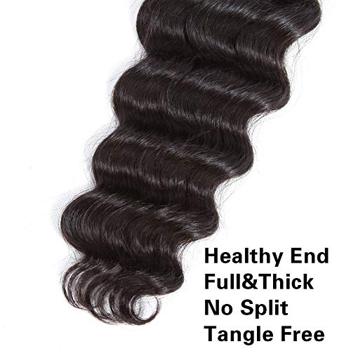 12A Loose Deep Wave 3 Bundles 22" 20" 18" 100% Virgin Human Hair Weave Deep Curly Unprocessed Malaysian Wet and Wavy Hair Weaving Bundles Natural Color Thick and Full