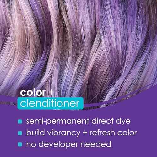 Keracolor Color + Clenditioner 3-in-1 Color-Depositing Conditioner, Gentle Cleansing Conditioner Infusing Semi-Permanent Hair Color, 9 Shades, 33.8 Fl Oz