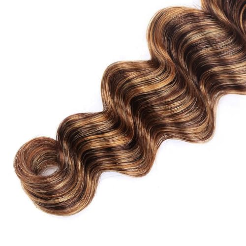 P430 Bundles Ombre Highlight Human Hair Bundles Brown Deep Wave Bundle 20 22 24 inch #4 Deep Wave Bundle 300g