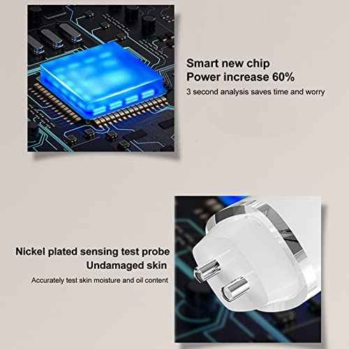 Portable Skin Analyzer, Digital LCD Display Skin Analyzer with Precision Skin Sensor, USB Skin Tester for Beauty Salon, Home, SPA (White)