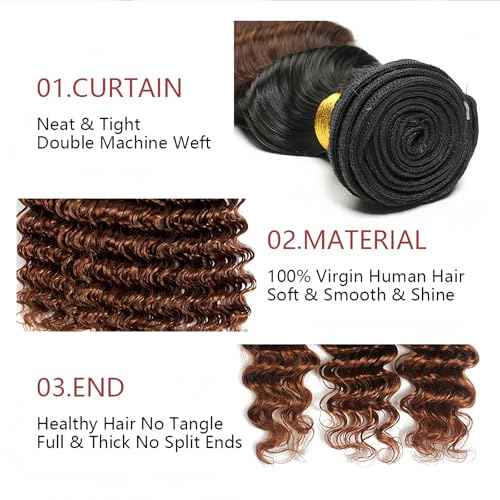 Light Brown Human Hair Bundles Body Wave 18 20 22 Inch Brazilian Virgin Hair Double Weft Wet and Wavy No Tangle Hair Extensions for Black Women 3 Bundles