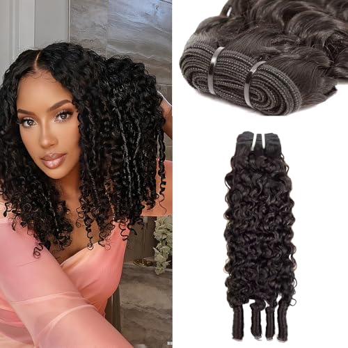 Lynch 15A Burmese Curly Bundles Human Hair, 22 Inch 1 Bundle 3C4A Water Wave Quick Weave with Spiral Curly End, Real 100% Unprocessed Kinky Curly Raw Human Hair Extensions for Women Natural Black