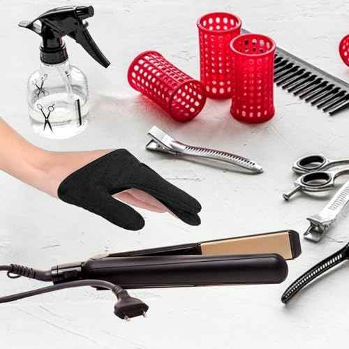 Hair Dye 3 Finger Heat Protector | Hair Styling Gloves Heat Resistant,Professional 3 Finger Protection