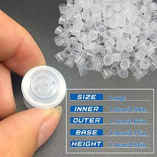CINRA Tattoo Ink Cups, 500Pcs Disposable Plastic Pigment Tattoo Ink Caps, Large Wide Base, Tattoo Supplies