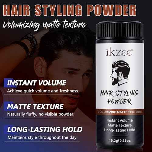 Hair Styling Powder for Men - Texture Powder - Easy to Apply - Natural Matte Hairstyle - Texturizing and Volumizing - 2 Pc Set, 10g