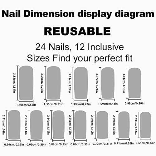Halloween Press-on Coffin Nails 24 Pcs Black, Fluorescent Green Spider Web Nightmare Christmas ABS Material 12 Sizes Full Cover Glossy False Nails