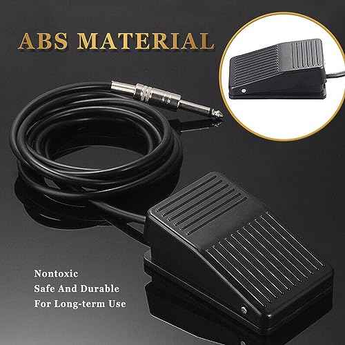 LEEYUKA Tattoo Foot Pedal - Plastic Tattoo Foot Pedal Black Round Tattoo Foot Switch for Tattoo Machine Tattoo Power Supply Tattoo Supplies