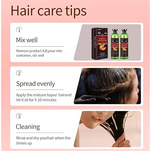 Fruit Vinegar Hair color | Ammonia Free | Gray Coverage | Non-Staining | Long-Lasting | 33.8 fl oz |1000 ml | Unisex Hair Color | Natural Black