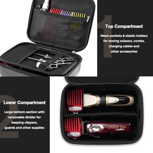 ProCase Hard Hair Clippers Case, Barber Supplies Hair Cutting Tool Accessories Storage Organizer, Trimmer Travel Bag for TPOB/Hatteker/Oneisal/Wahl 5Star/Andis Men Razor Guard Grooming Kits -Carbon