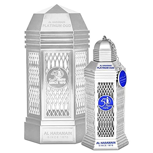 Al Haramain 50 Years Platinum Oud for Unisex Eau de Parfum Spray, 3.4 Ounce Limited Edition