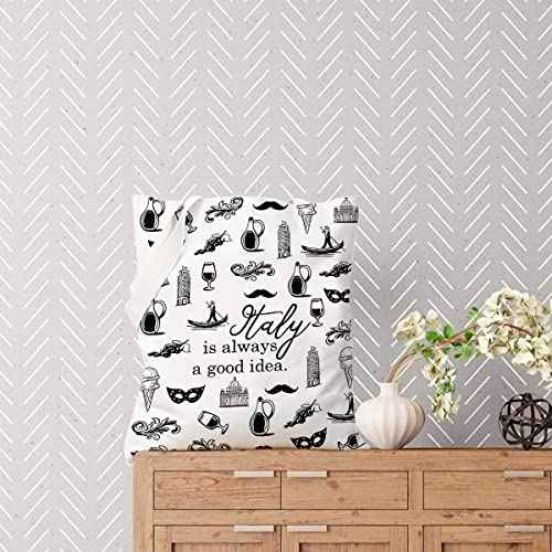 Italy Travel Gift Bag - Is Always A Good Idea - Zipper Pouch Makeup Bag (White Tote)