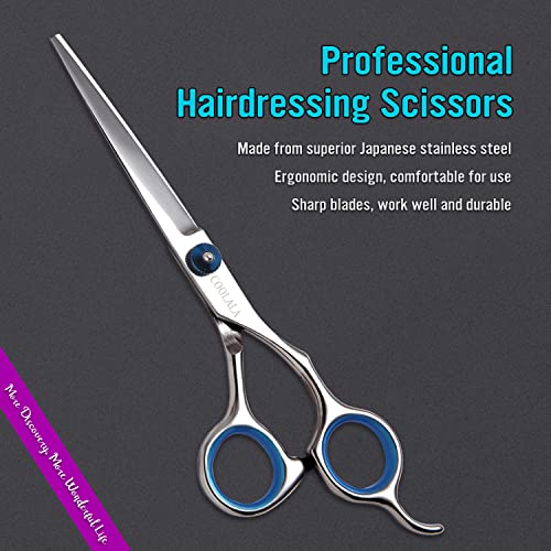 Stainless Steel Hair Cutting Scissors 6.5 Inch Hairdressing Razor Shears Professional Salon Barber Haircut Scissors, One Comb Included, Home Use for Man Woman Adults Kids Babies