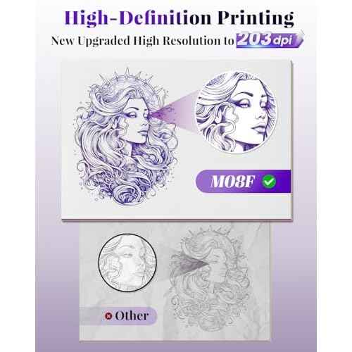 Phomemo M08F Tattoo Stencil Printer, Wireless Tattoo Printer Machine, Thermal Printer Tattoo, Compatible with Smartphone, Pad and PC, with 10pcs Transfer Paper (White)