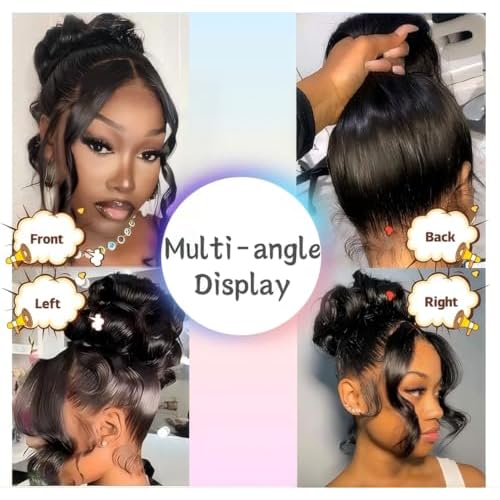360 Closure Human Hair HD Transparent Full Lace Frontal Pre Plucked With Baby Hair Natural Hairline Bleachable Knot Free Part Raw Brazilian Unprocessed Natural Color 20 Inch