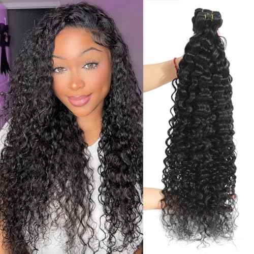 Water Wave Human Hair Bundle 26 Inch 12A Double Silky Soft Weft Curly Bundles Wet And Wavy Braidable Brazilian Hair For Women As Extensions