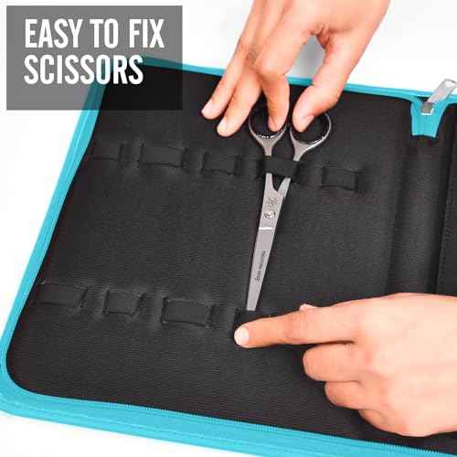 Case Holds 10 Grooming or Beauty Shears (TURQUOISE)