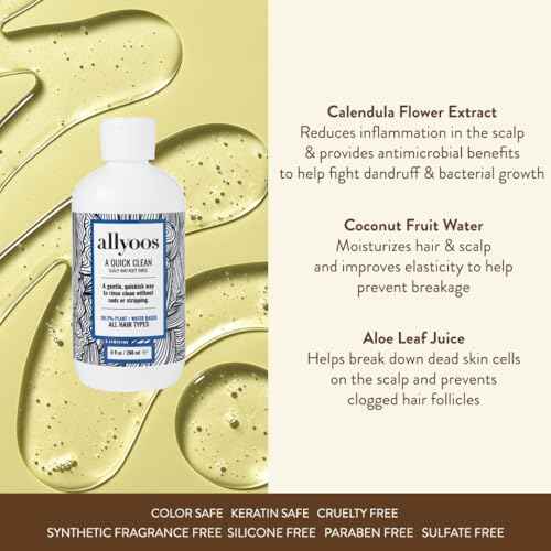 A Quick Clean, Hair Rinse, Removes Sweat, Oil & Buildup From Scalp & Hair, No Suds, Dry Shampoo Alternative, Balances Scalp, Sulfate-Free