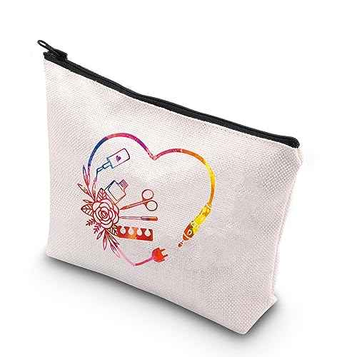 BDPWSS Nail Tech Makeup Bag Manicurist Graduation Gift Beautician Gift Esthetician Gift Nail Technician Graduation Travel Bag (nail tech heart)