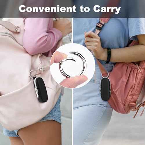 Portable Lip Balm Organizer Case with Keychain, Travel Chapstick Holder Storage Bag, Waterproof Small Cosmetic Organizer, Anti-Lost Lipstick Lip Gloss Sleeve Pouch Keeper Case (Black, Small)
