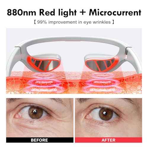 Microcurrent & 880nm Red Light Wrinkle Therapy Glasses,Under-Eye Massager,Used to Treat Eye Wrinkles.LED Eye Perfector (Model: EY-36B)