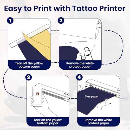 Tattoo Stencil Printer Machine for Tattoo Artists&Beginners,with 10pcs Tattoo Transfer Paper and Folded Paper,Compatible with Phone/Pc&Pad,Portable Inkless Thermal Wireless Printer