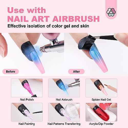SAVILAND Nail Polish Protector for Fingers: 100PCS U V Protection U-Shaped Nail Protector Cuticle Protector for Nails Painting Peel Off Nails Tape for Airbrush Gel Polish Nail Art