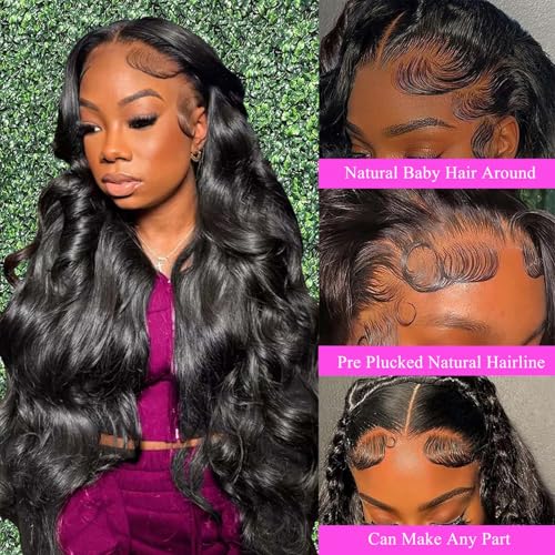 200 Density Body Wave Lace Front Wigs Human Hair Pre Plucked Pre Bleached Knots 13x4 HD Lace Frontal Wigs Human Hair Real Human Hair Wig 22 Inch