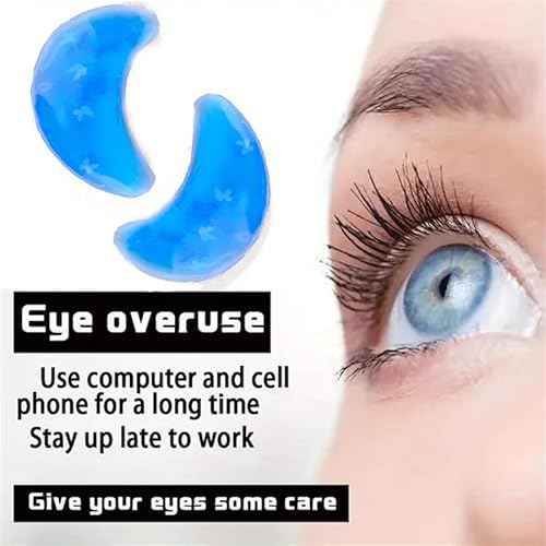 Reusable Hot and Cold Gel Eye Patches for Puffy Eyes, Multi-Color Glitter, Cooling Therapy Eye Mask, 5 Pairs (Star Model)