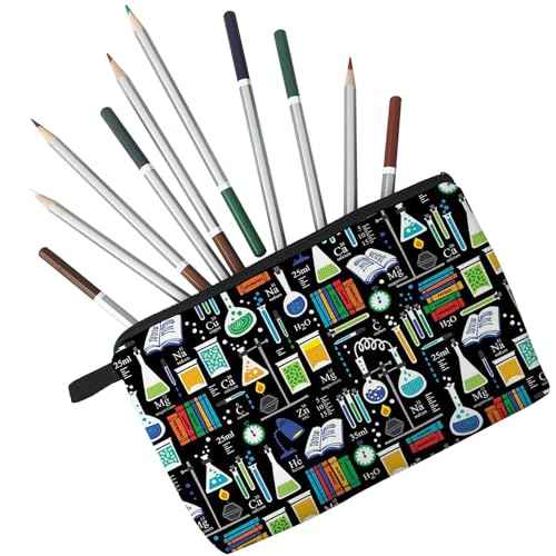 Women Travel Bag Chemistry Pattern Printed Cosmetic Bag Makeup Bag Small Pouch Gift for Women hz7093