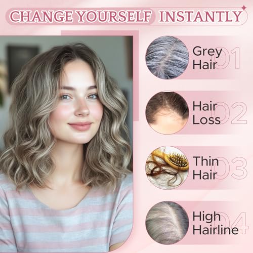 Hair Toppers for Women Real Human Hair with No Bangs 3.1¡¿3.9 Inch Silk Base Clip-In Topper Natural Looking Hairpieces for Women£¨8 Inch,Dark Grey£©