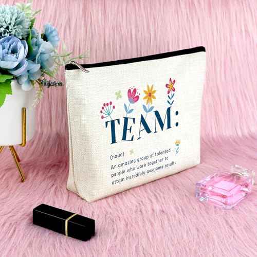 Team Gifts for Women Makeup Bag Team Definition Cosmetic Bag for Coworkers Inspirational Office Gifts for Colleague Funny Birthday Retirement Appreciation Thank You Presents for Teammate Travel Pouch