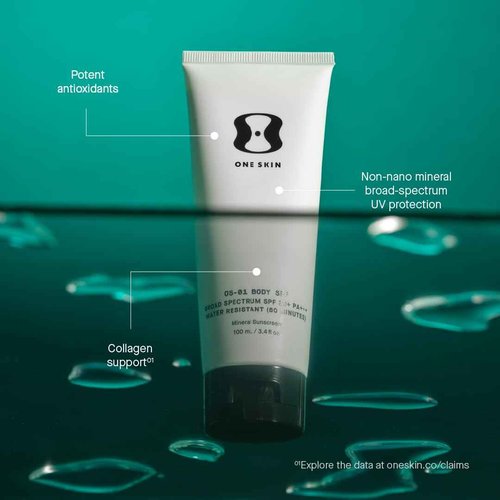 OneSkin BODY SPF OS-01 Peptide Broad Spectrum SPF 30+ Mineral Sunscreen- Protects Skin from UV Aging & Water Resistant, Includes Potent Antioxidants, Suitable for Sensitive Skin