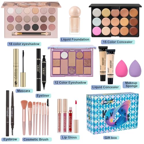 Makeup Kit for Women Full Kit Makeup Set for Teens Teenager Makeup Gift Set for Teen Girls Women Eyeshadow Foundation Makeup Kit for Teens Christmas
