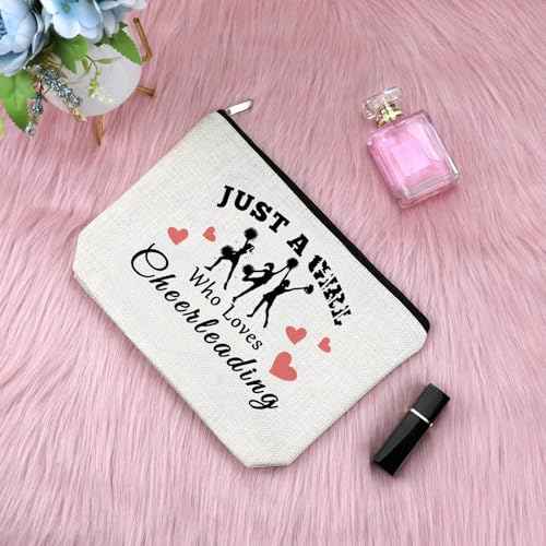 Sfodiary Cheerleader Makeup Bag for Women Cheerleading Christmas Birthday Presents for Female Cheer Team Cheer Stuff Friendship Gifts Cosmetic Bag Cheerleader Accessories Presents for Daughter