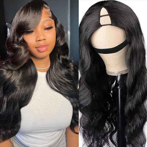 V Part Wigs Human Hair Body Wave Upgrade Glueless Human Hair 20 Inch V-Part Clip in Wigs No Leave Out, No Glue, No Sew-in, Beginner Friendly