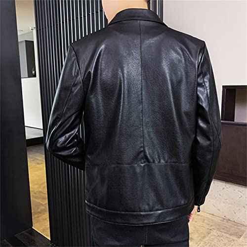 Men's Faux Leather Lambskin Biker Jacket Lightweight Vintage Motorcycle Outwear Classic PU Leather Jackets