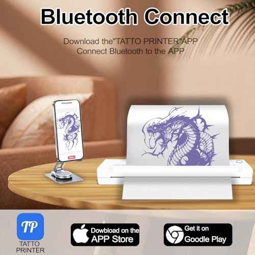 Tattoo Stencil Machines,Thermal Tattoo Stencil Printer,Bluetooth Wireless Stencil Printer for Tattooing Compatible with Smartphone for Tattoo Artists(White